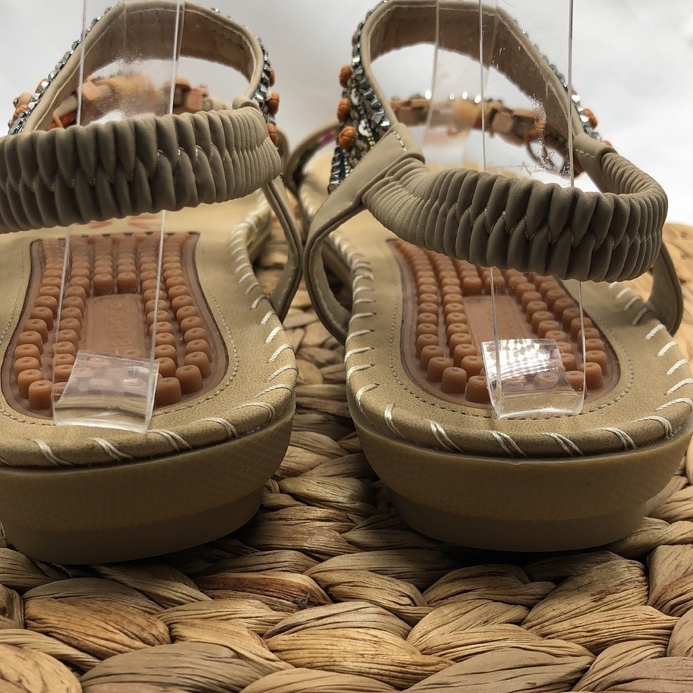 Harence Embellished Comfort Sling Back Sandals Size Euro 41 USA 9.5 - Picture 9 of 10